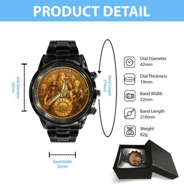 Guns N' Roses Black Stainless Steel Watch - MAITM 10698