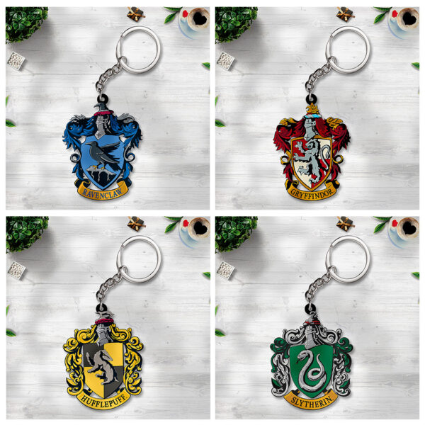4PCS Harry Potter Custom Shape 2-sided Keychain - GNE 3103