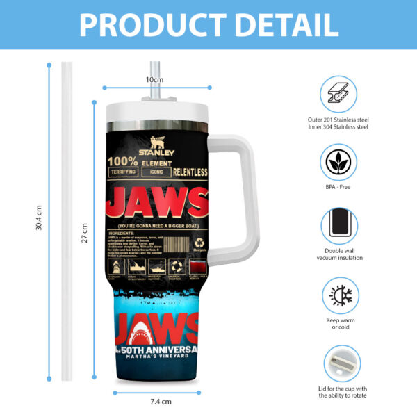 Personalized Jaws 40oz Stanley Tumbler - TANTN 12374