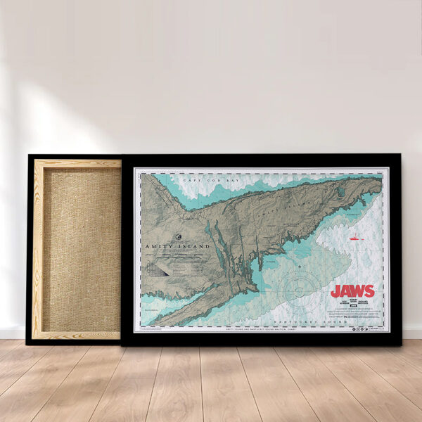 Jaws Rectangle Canvas With Inner Frame - MAITM 10886