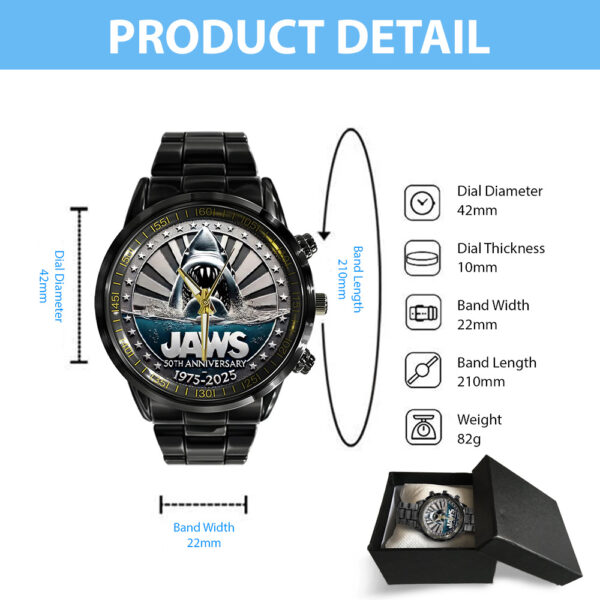Jaws Black Stainless Steel Watch - TANTN 12372