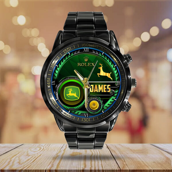 Personalized John Deere x Rolex Black Stainless Steel Watch - VANDH 4440