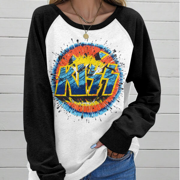 Kiss Band Round Neck Raglan Sleeve Sweatshirt – TANTN 11999