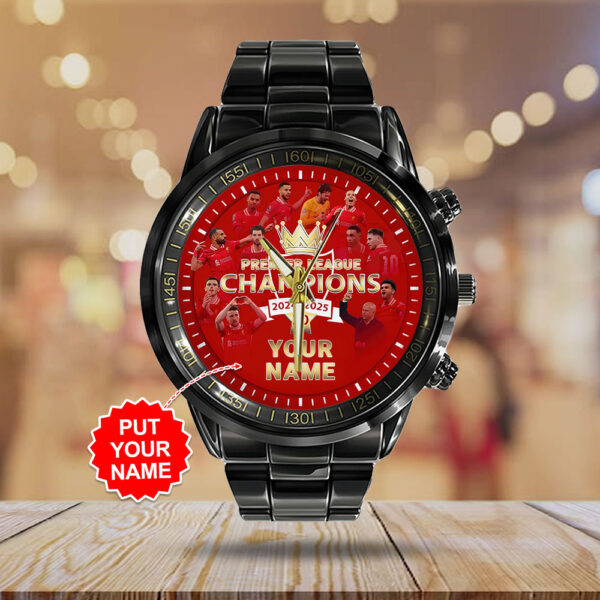 Personalized Liverpool FC Black Stainless Steel Watch - HOATT 10062