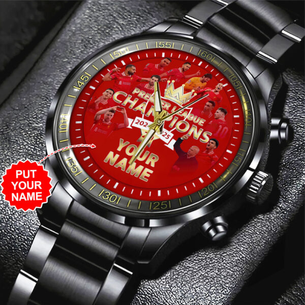 Personalized Liverpool FC Black Stainless Steel Watch - HOATT 10062