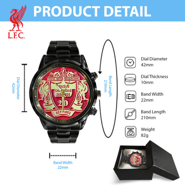 Liverpool FC Black Stainless Steel Watch - TANTN 12195