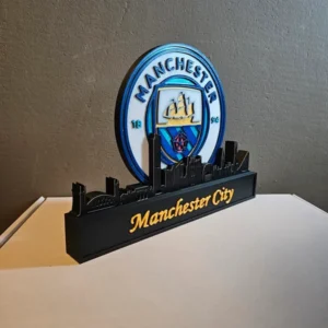 Manchester City 3D Printed Decorative Crest Plaque with Skyline Stand - GNE DROP585