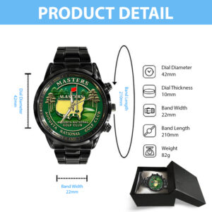 Golf Masters Tournament Black Stainless Steel Watch - MAITM 10741