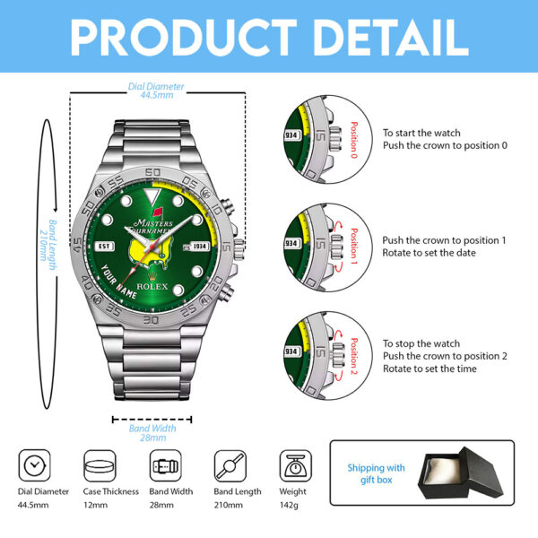 Golf Personalized Masters Tournament x Rolex Black Stainless Steel Watch - MAITM 10530