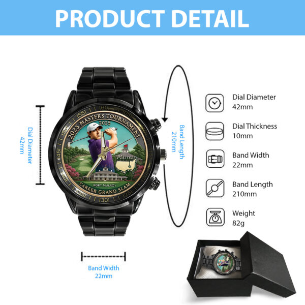 Golf Masters Tournament x Rory McIlroy Black Stainless Steel Watch - MAITM 10739