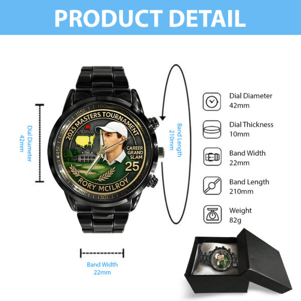 Golf Masters Tournament x Rory McIlroy Black Stainless Steel Watch - MAITM 10740