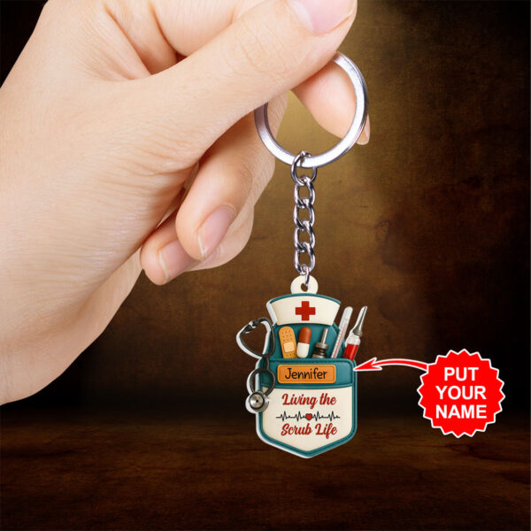 Personalized Nurse Custom Shape 2-sided Keychain - HOATT 10027