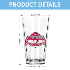 Ohio State Buckeyes Football 16oz Print Glass Cup - TANTN 12137
