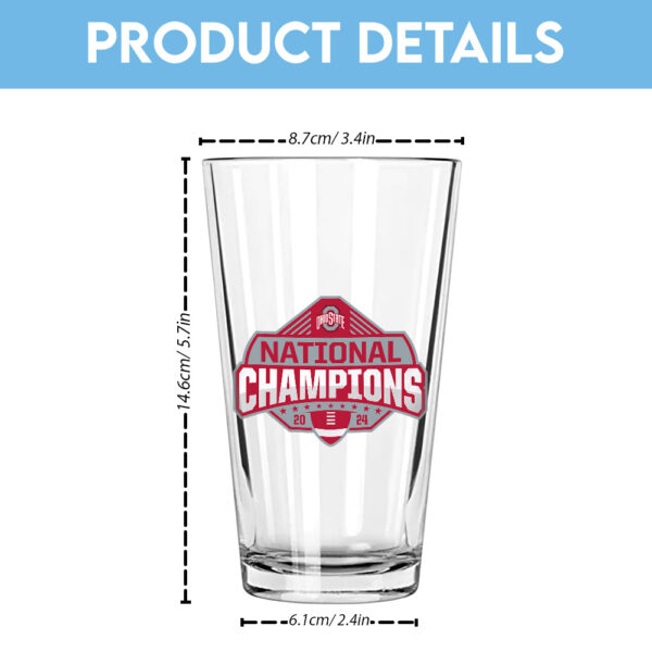 Ohio State Buckeyes Football 16oz Print Glass Cup - TANTN 12137