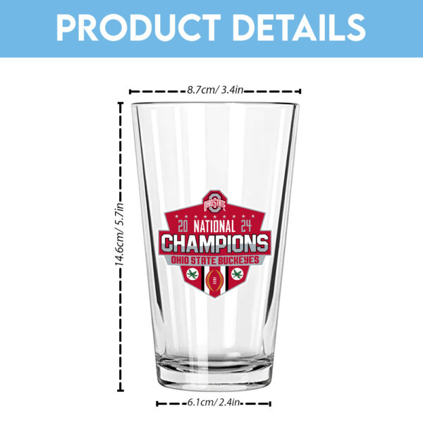 Ohio State Buckeyes Football 16oz Print Glass Cup - TANTN 12138