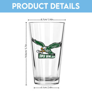 Philadelphia Eagles 16oz Print Glass Cup - TANTN 12142