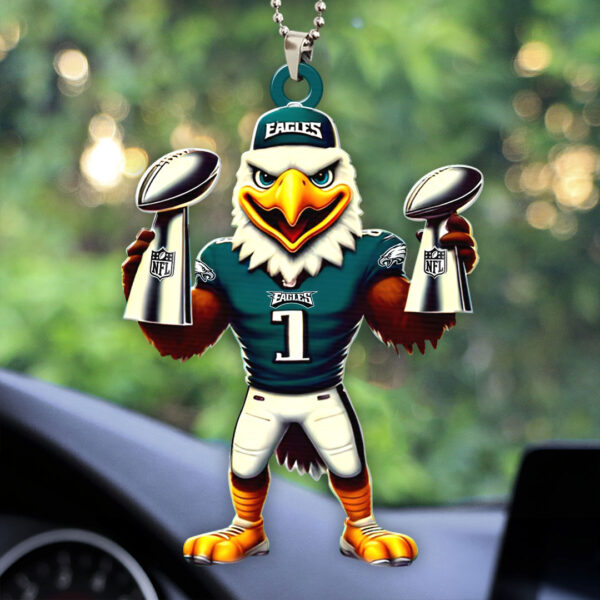 Philadelphia Eagles Custom Shape 2-sided Acrylic Car Ornament - HOATT 9688