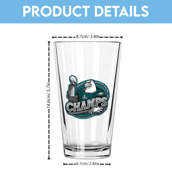 Philadelphia Eagles 16oz Print Glass Cup - TANTN 12143