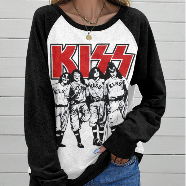Kiss Band Round Neck Raglan Sleeve Sweatshirt – TANTN 11998