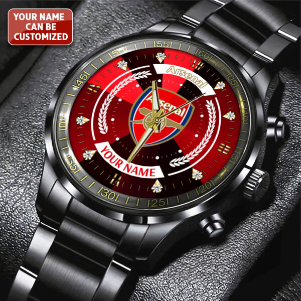 Personalized Arsenal Black Stainless Steel Watch - TANTN 12298
