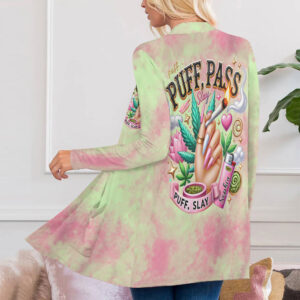 Personalized Weed Women's Patch Pocket Cardigan - MAITM 10654