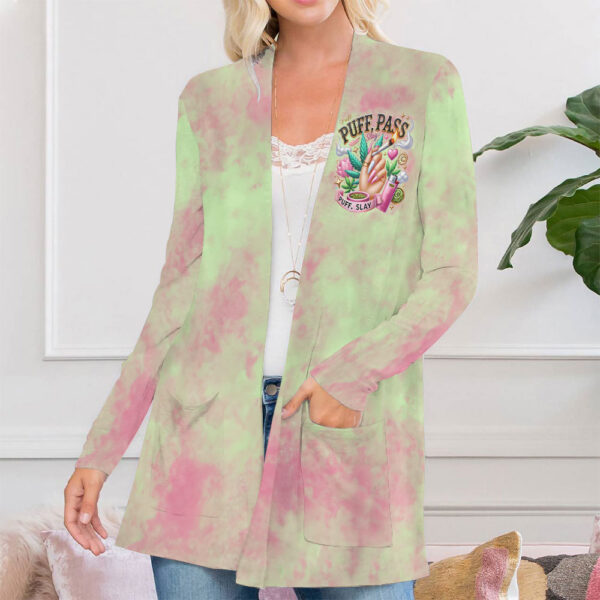 Personalized Weed Women's Patch Pocket Cardigan - MAITM 10654