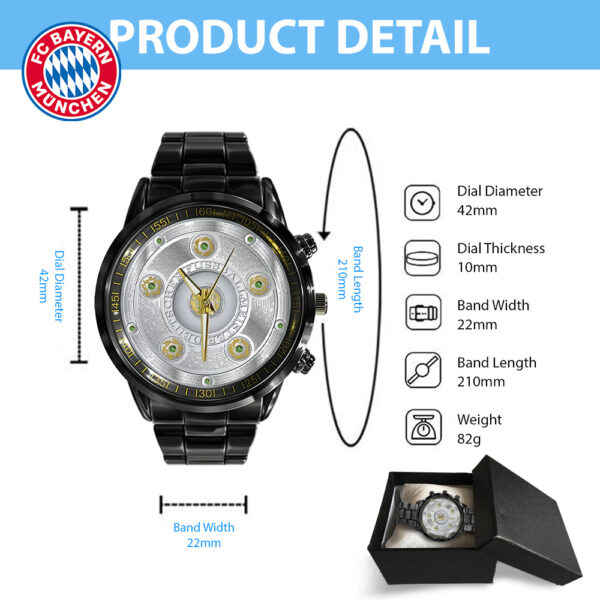 FC Bayern München Black Stainless Steel Watch - TANTN 12479