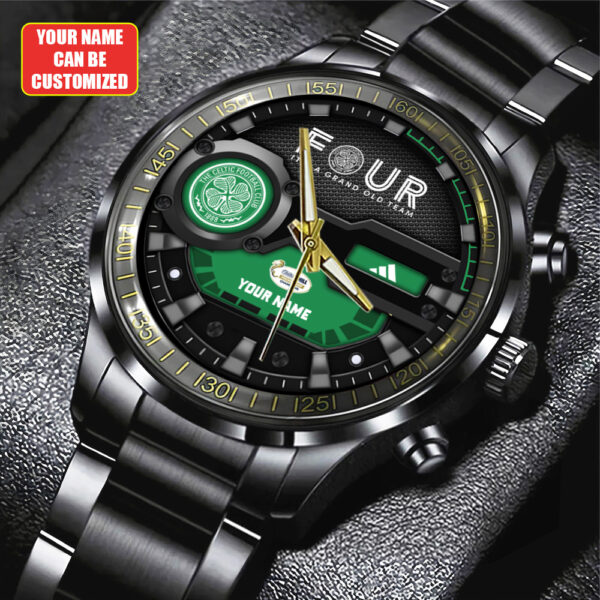 Personalized Celtic FC Black Stainless Steel Watch - TANTN 12675