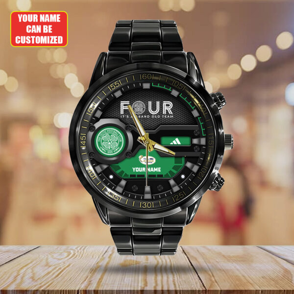 Personalized Celtic FC Black Stainless Steel Watch - TANTN 12675