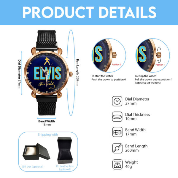 Elvis Presley Mesh Strap Quartz Watch - HOATT 10620