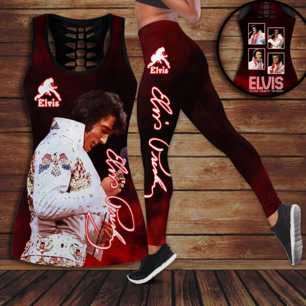 Elvis Presley Hollow Tank Top Leggings - HOATT 10802