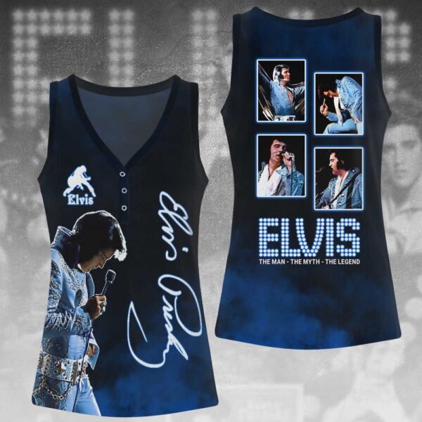 Elvis Presley Women V-Neck Ribbed Tank Top - HOATT 10704