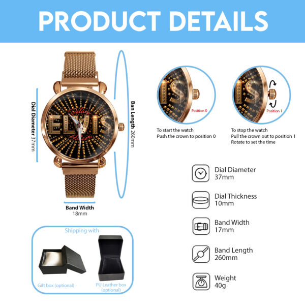 Elvis Presley Mesh Strap Quartz Watch - TANTN 12824