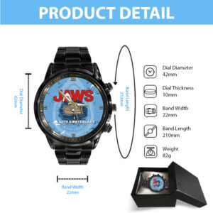 Jaws Black Stainless Steel Watch - GNE NEW332