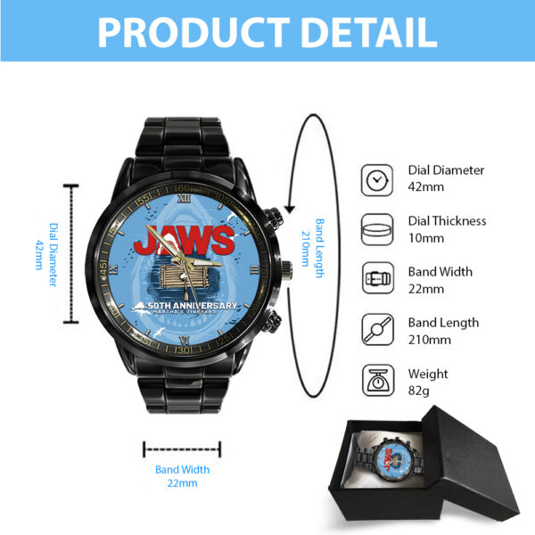 Jaws Black Stainless Steel Watch - GNE NEW332