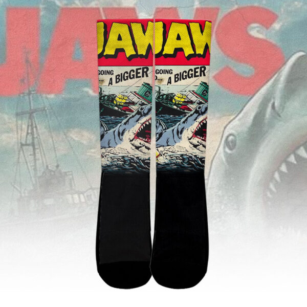 Jaws 3D High Black-Bottom Socks - MAITM 11210