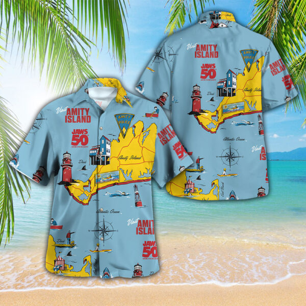 Jaws 3D Hawaiian Shirt - GNE 3470