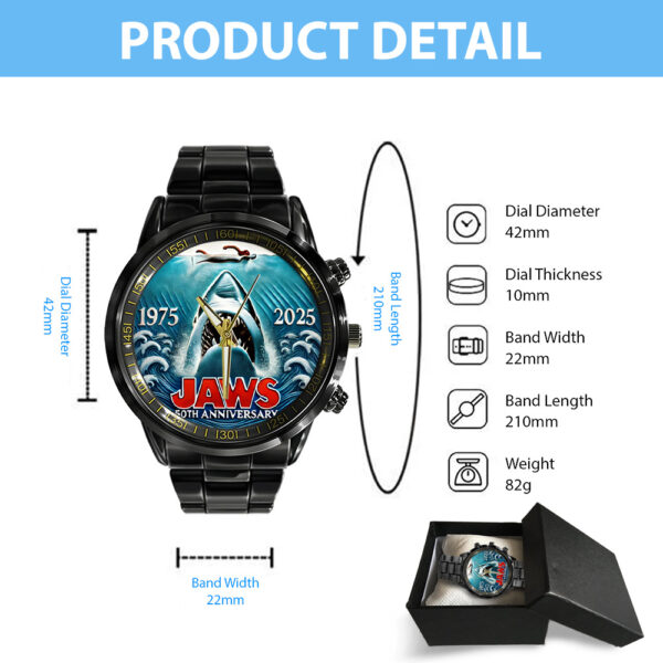 Jaws Black Stainless Steel Watch - TANTN 12524