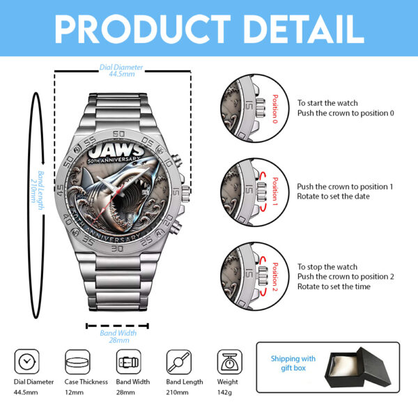 Jaws Gentleman Stainless Steel Watch - TANTN 12508