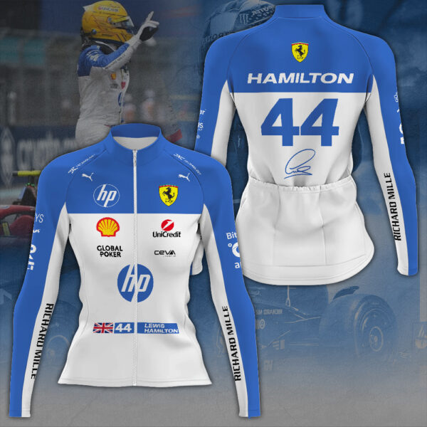 Lewis Hamilton x Scuderia Ferrari Long Sleeve Cycling Jersey - MAITM 10989
