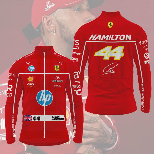 Lewis Hamilton x Scuderia Ferrari Long Sleeve Cycling Jersey - MAITM 11018