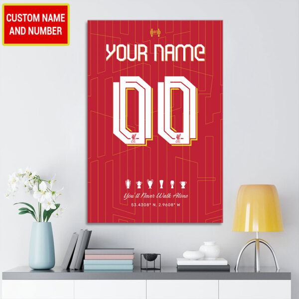 Personalized Liverpool FC Rectangle Canvas With Inner Frame - TANTN 12461