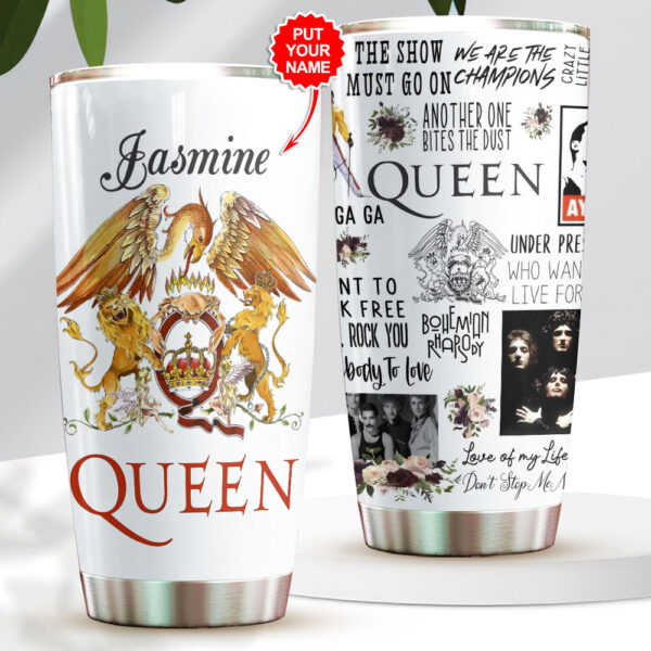 Personalized Queen Band Tumbler Cup - VANDH 4506