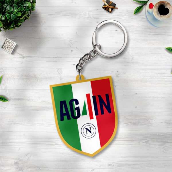 S.S.C. Napoli Custom Shape 2-sided Keychain - TANTN 13067