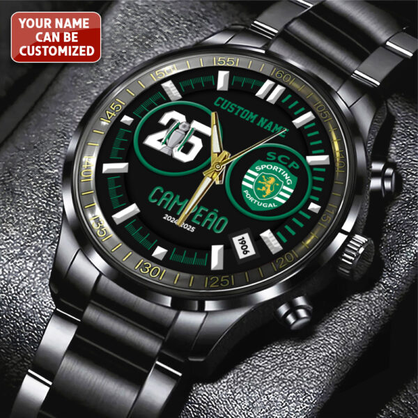 Personalized Sporting CP Black Stainless Steel Watch - TANTN 12908
