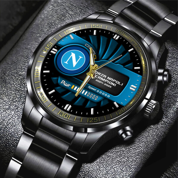S.S.C. Napoli Black Stainless Steel Watch - TANTN 13079