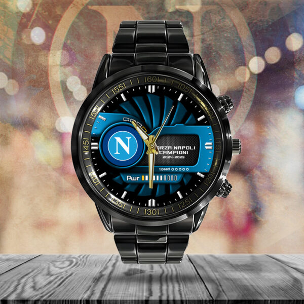 S.S.C. Napoli Black Stainless Steel Watch - TANTN 13079