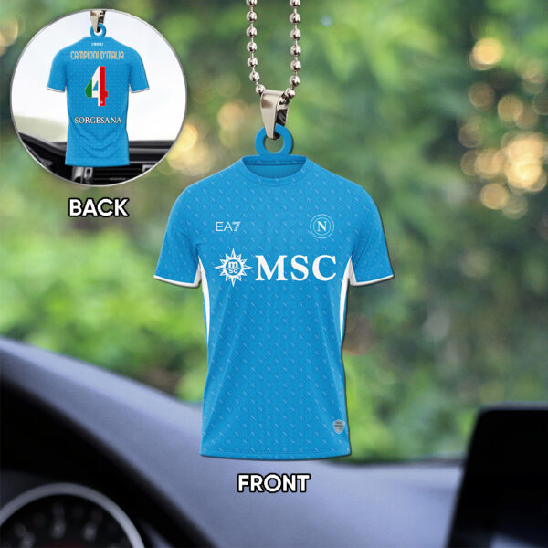 S.S.C. Napoli Custom Shape 2-sided Acrylic Car Ornament - TANTN 13133