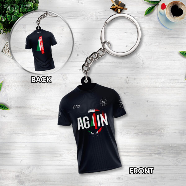 S.S.C. Napoli Custom Shape 2-sided Keychain - TANTN 13136