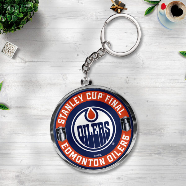Edmonton Oilers Custom Shape 2-sided Keychain - TANTN 13211